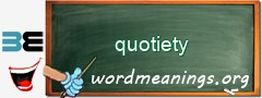 WordMeaning blackboard for quotiety